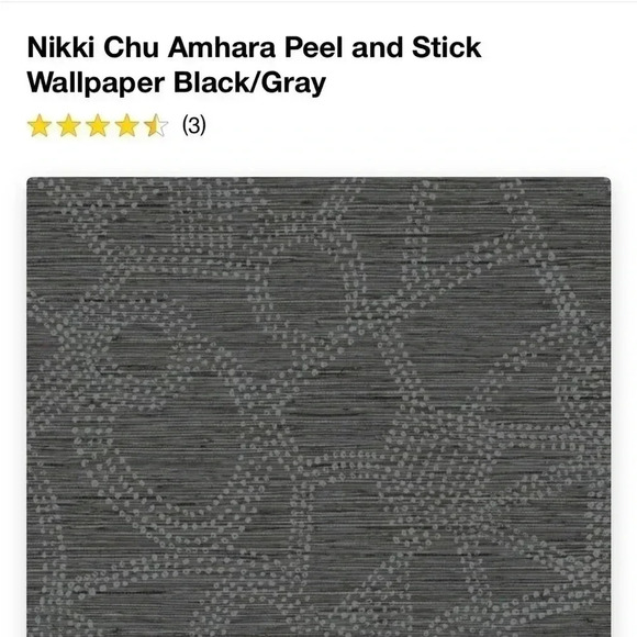 NWT Nikki Chu Amhara Peel and Stick
Wallpaper Black/Gray - Picture 5 of 5